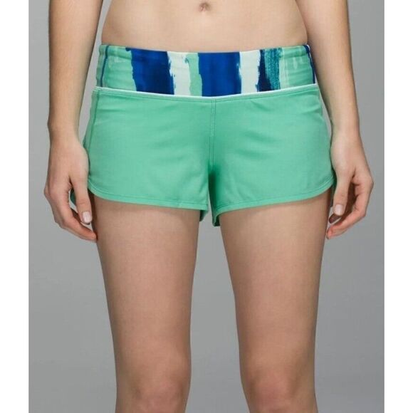 LULULEMON RUN: SPEED SHORT MENTHOL BRUSH HARBOR BLUE MENTHOL SIZE 6 - Picture 1 of 9